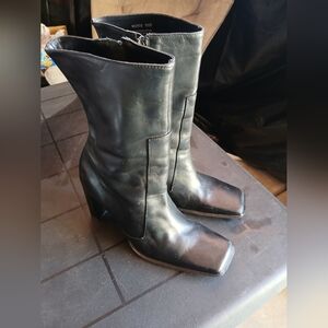 🎁🎄David Aaron Boots Black Leather Women's - Mango